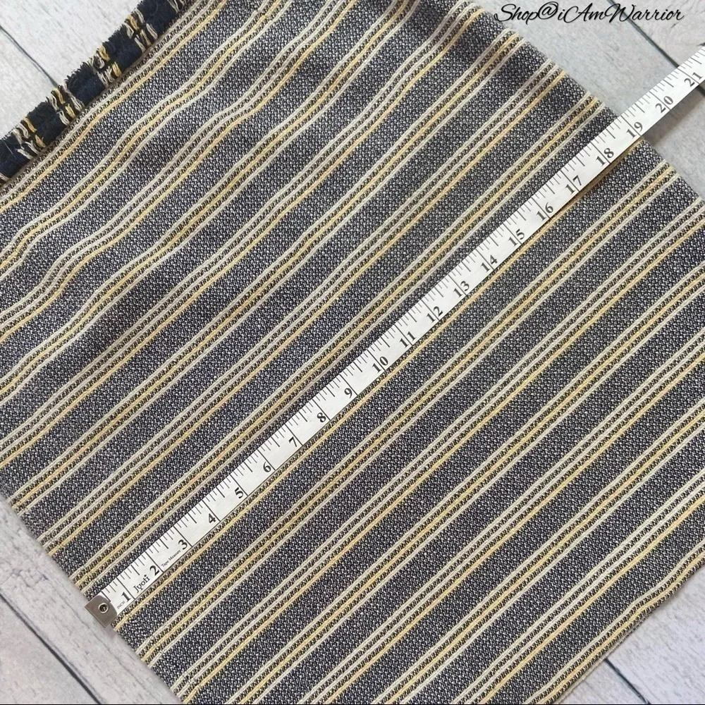 Weekend Max Mara striped cotton tweed fringe trim pencil skirt *shop@iamwarrior